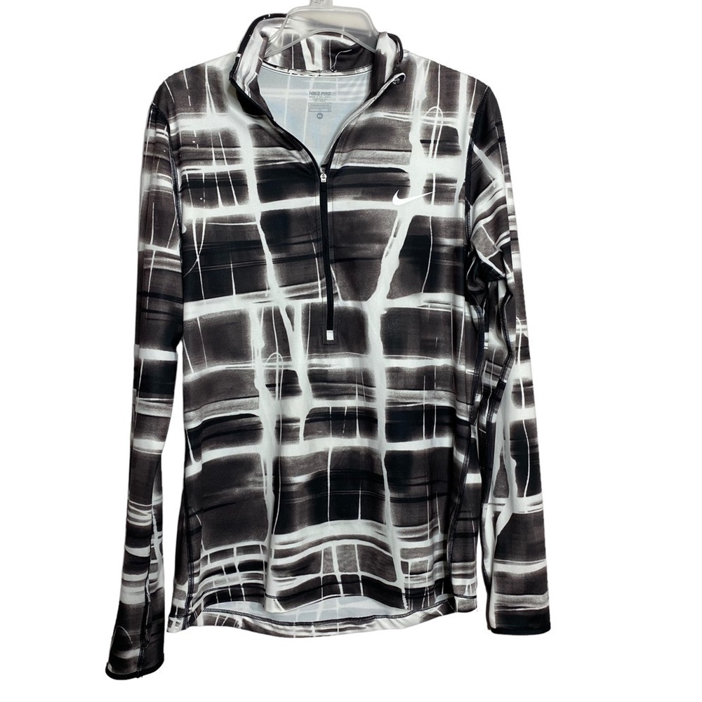 Nike Women's Black and White Pullover Shirt XL